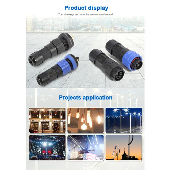4 Poles Waterproof Male Female Connector , Plastic Circular Plastic Connectors