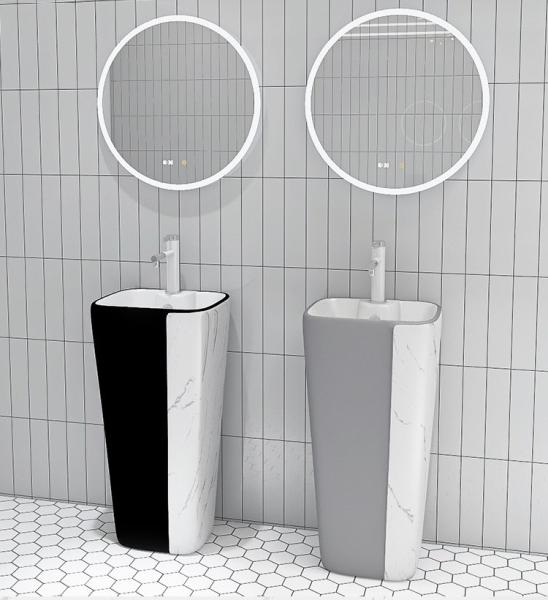 rectangular Sanitary Ware Basin Pedestal For Bathroom Hotel Home