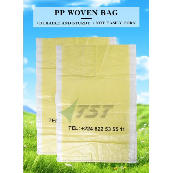 Yellow Color 25kg 50kg Transparent PP Woven Bag For Agriculture Product Grains
