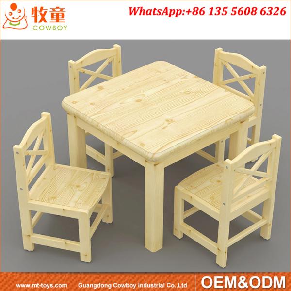 High quality early childhood classroom furniture supplies kids wooden 6 seats rectangle table