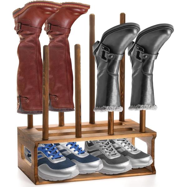 Rustic Wood Boot Rack Organizer Colour As your request for Entryway Shoe Storage