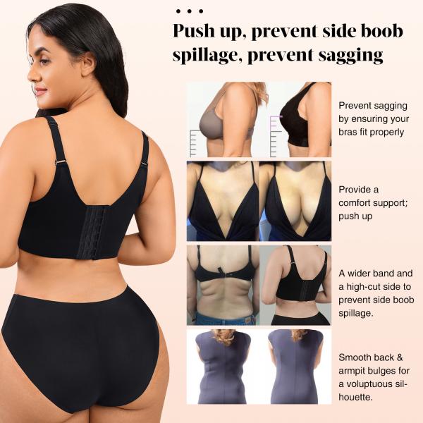Estilo Diário Spandex Nylon HEXIN Invisível Deep Cup Bra Shapewear Shapers para Mulheres