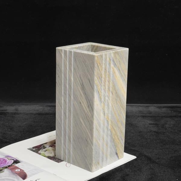 Natural Marble Flower Vase Marble Bud Vase Scratch Resistant For Interior Decoration