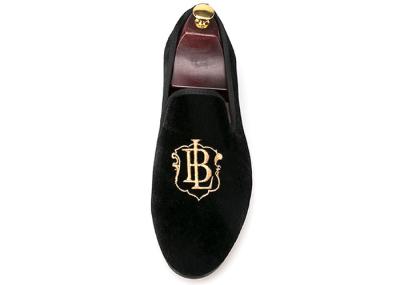 Luxo Homens Velvet Loafers Faixa Casual Estilo Preto Velvet Suede Sapatos