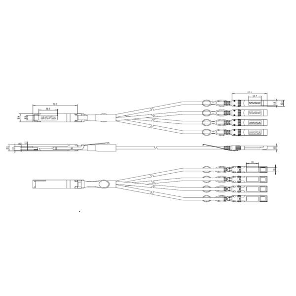 1m 40G QSFP+ to 4xSFP+ Breakout DAC - 40GBASE-CR4 Passive Direct Attach Copper Twinax QSFP to SFP Cable
