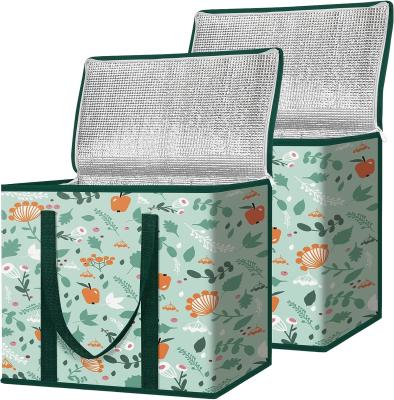 Reutilisable de l'épicerie personnalisé sac de voyage rafraîchissant lourd service grand pliable isolé