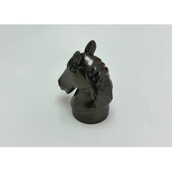Shiny Black Horse-Shaped Perfume Bottle Caps Lids Customized Zinc Alloy Cover