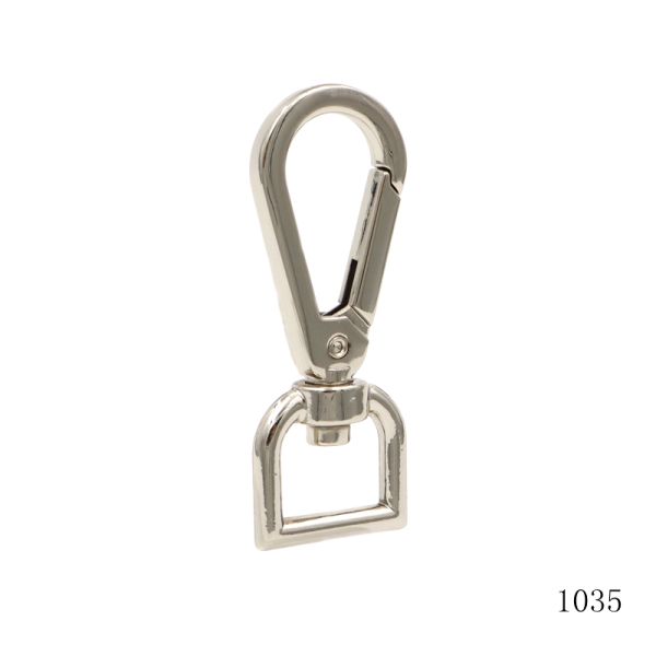 Bag Accessories Metal Swivel Snap Hook with D Ring 15mm Strap Clip Key Chain Clasp
