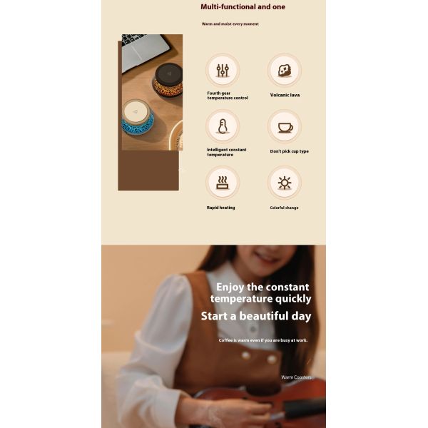 Smart Home Office Coffee Cup Heater Pad USB Charging With Constant Temperature OEM