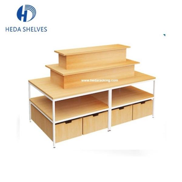 Light Duty Supermarket Racks Color Wood Modern Style Miniso Storage