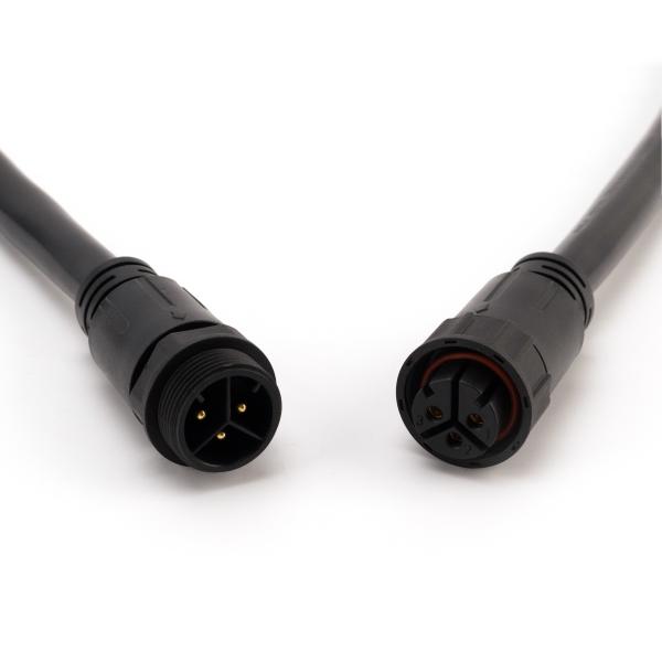 Black Nylon Waterproof Male Female Connector IP67 M25 3 Pin Plug Type
