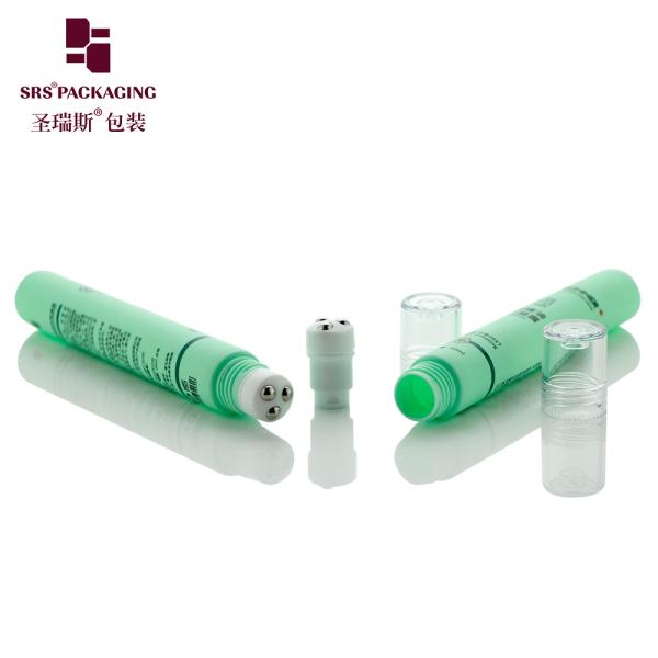 Cosmetic PE Roll On Tube Green D19mm 20ml With Silkscreen Printing