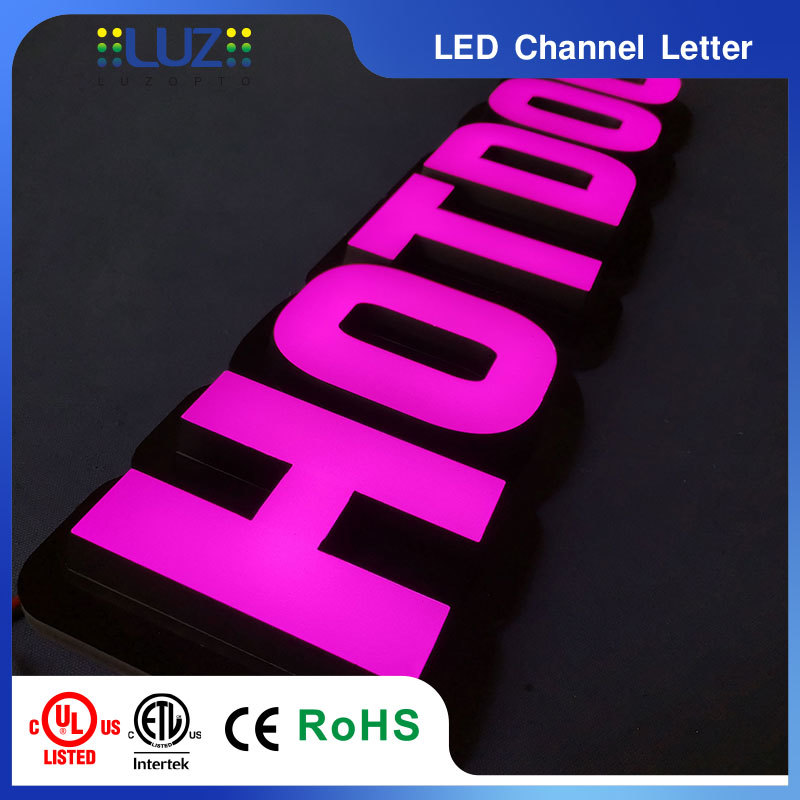 Illuminated 3D Acrylic LED Frontlit Letters for Restaurant & Retail Storefront