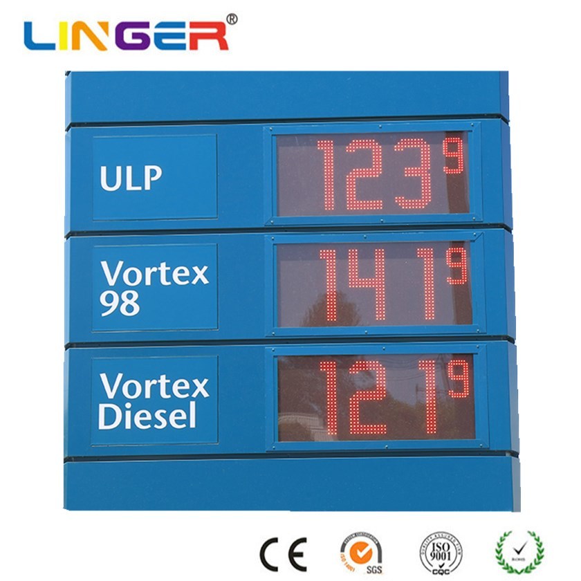 Custom Sized Gas Station Sign Board IP65 Fuel Price Board Outdoor
