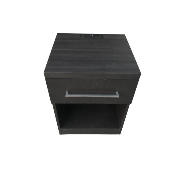 Wilsonart HPL top wooden night stand with long metal handle for Residence inn hotel bedroom furniture,bed side table