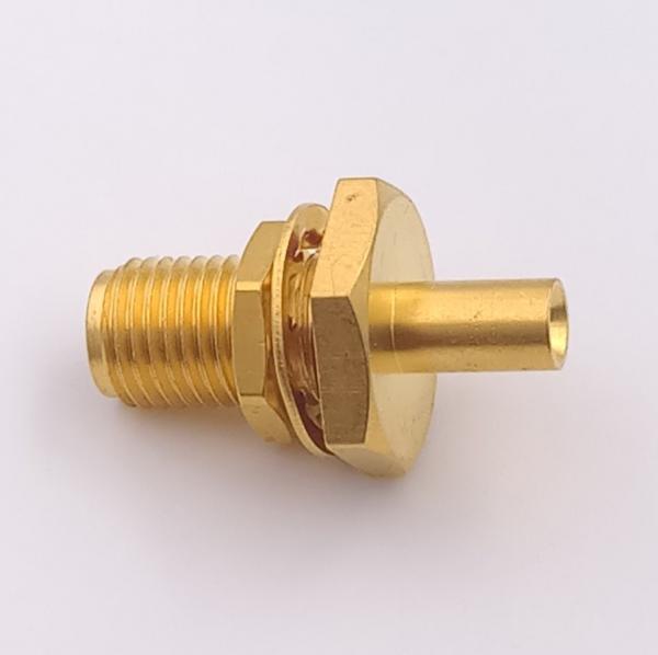 Gold Plated SMA Coaxial Connector Female Pin Crimp For Semi - Rigid Cable