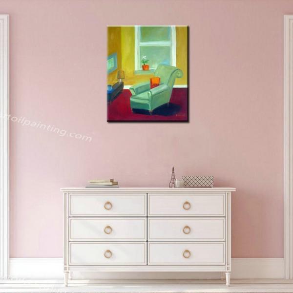 100% Hand Painted Abstract Flowers next to the Window Oil Painting on Canvas Still Life Wall Art for Interior Decor
