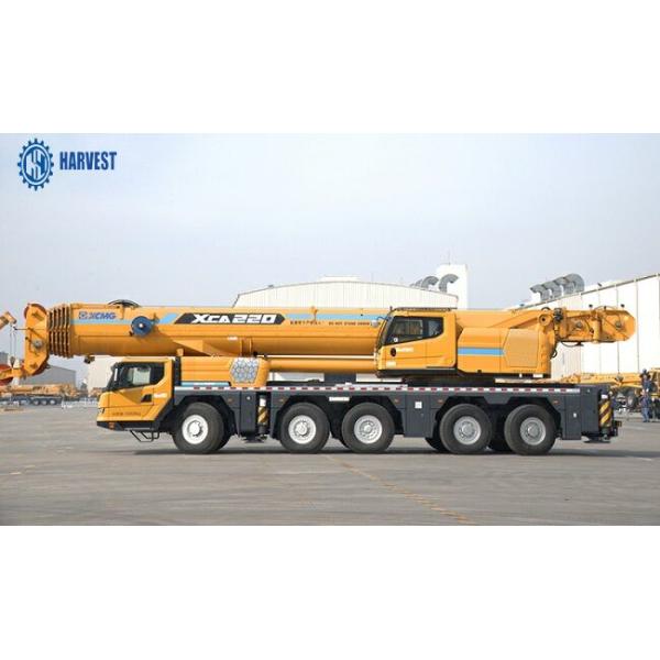 guindaste de 220 toneladas de gerencio do caminhão do crescimento da seção da altura 7 da grua do diâmetro 108m de 18.5m