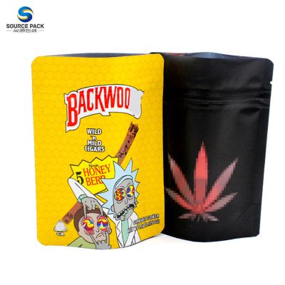 Mylar Zipper Childproof Weed Packaging Bag Marijuana Smell Proof Printing