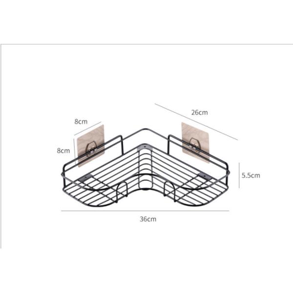 Iron Bathroom Corner Storage Rack , 5KG Loading Corner Storage Holder Shelf
