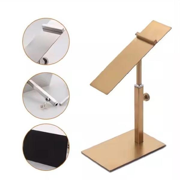 Countertop Metal Riser Stand Adjustable Retail Shoe Rack Stainless Steel