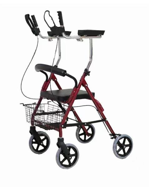 Mobility Aids Medical Rollator Lightweight Steel 4 Wheel Rollator