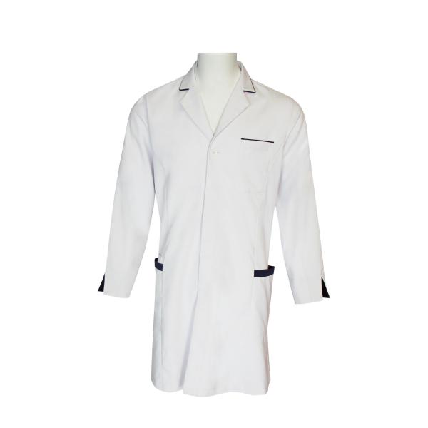 180 GSM Polyester 65% Cotton 35% Long Sleeve Nurse Uniform Navy Contrast White