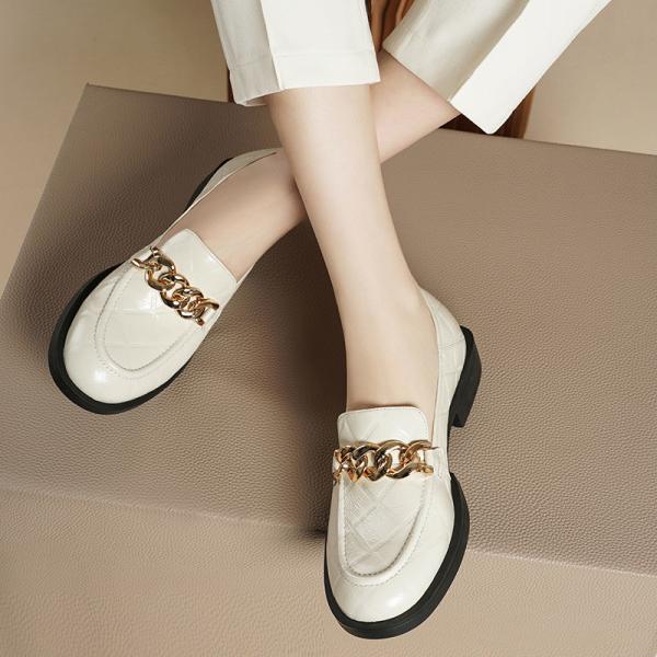 Single Shoes British Style Small Leather Shoes Women'S New Thick Bottomed Muffin High Flat Bottomed Trendy