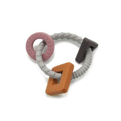 Textured Back Side Massage Silicone Teething Rattle Easy Hold Design