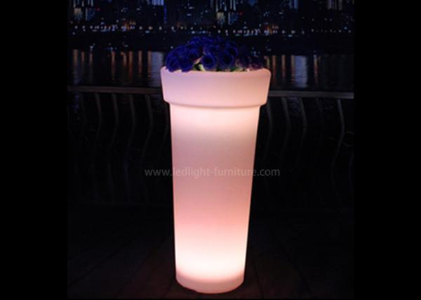Elevação redonda de pouco peso potenciômetros de flor iluminados 16 cores recarregáveis para exterior