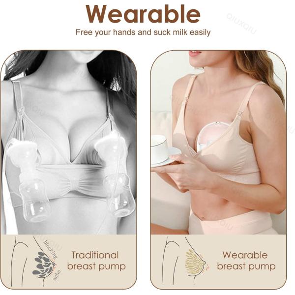 Double Wearable Breast Pump Set 3 Modes 12 Levels Electric Mother Feeding Pump Rechargeable