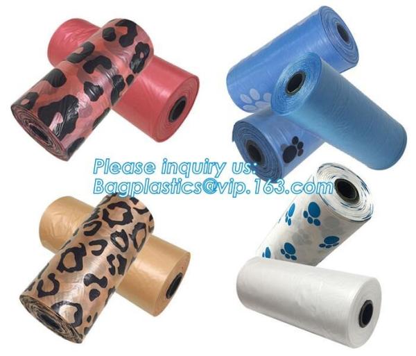LED Flashlight Dog Waste Bag Dispenser Holder with Pet Waste Bag Poop Roll Bags, BPI ASTM D6400 EN13432 Approval Customi