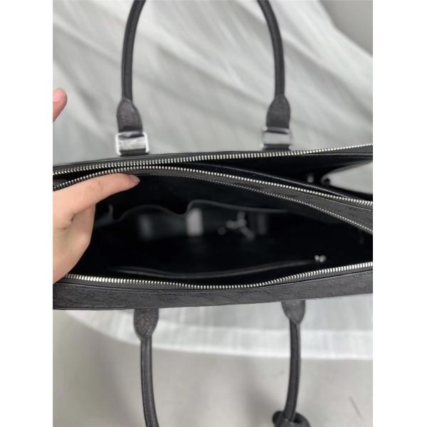 Authentic Ostrich Skin Businessmen Working Travel Purse Laptop Briefcase Genuine Leather Male Large Top-handle Handbag