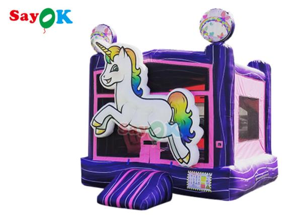 Castelo Bouncy com partido inflável Unicorn Kid Zone Wet Dry alugado de Unicorn Bounce House Jumper Slide da corrediça combinado