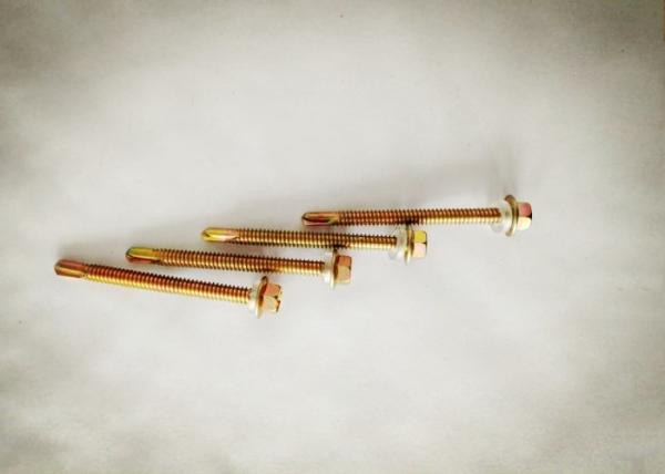 Self Tapping Hex Head Metal Screws , Galvanized Self Tapping Screws Metal Roofing Fastener