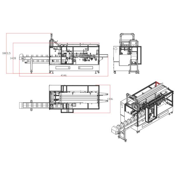 Многофункциональная автоматическая машина упаковки 30-50box/Min коробки для напитка