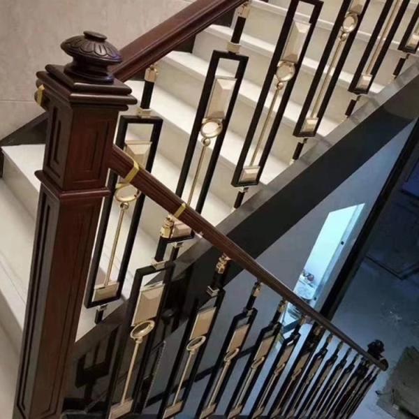 Gold Indoor Staircase Stainless Steel Railing For Meeting Room