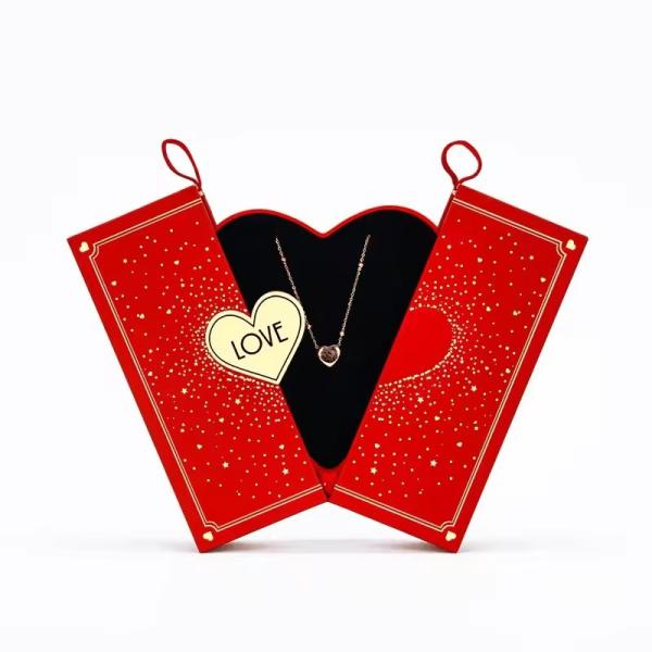 Carton à double porte magnétique Cartons de bijoux Kraft Emballage cadeau personnalisé