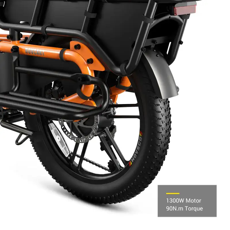 German Warehouse HovCart EU/US/AU Stock Electric City Cargo Bike for Two Children with Protection Seat Torque Sensor Fat Tire