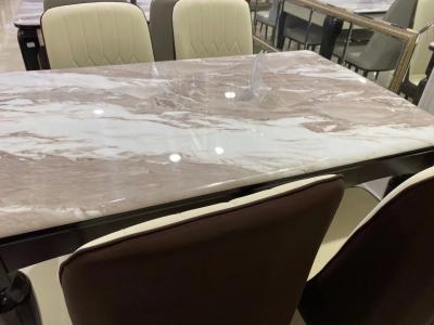 Deep Walnut Color Living Spaces Dining Table , Colorful Solid Wood Table Set