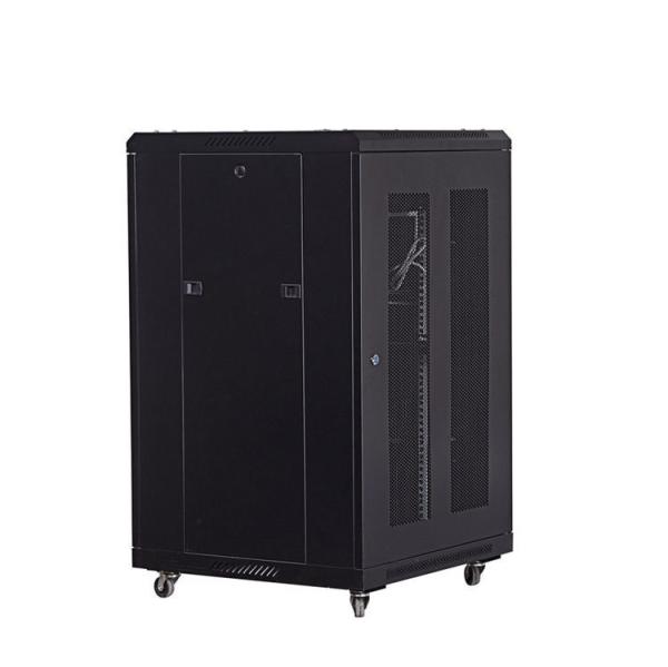 18U PDU Power Distribution Unit Rack Cabinet with RAL9005 Black Finish and Materials