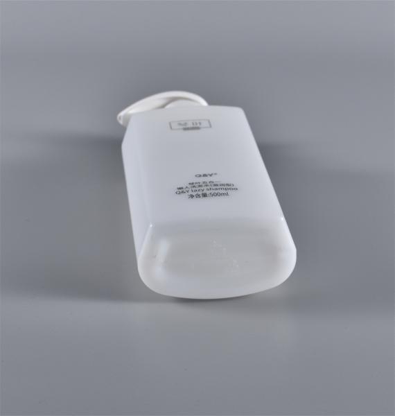 Sturdy 500ml Flat Round PE Plastic Shampoo Pump Bottle Lotion Soap Gel Packaging