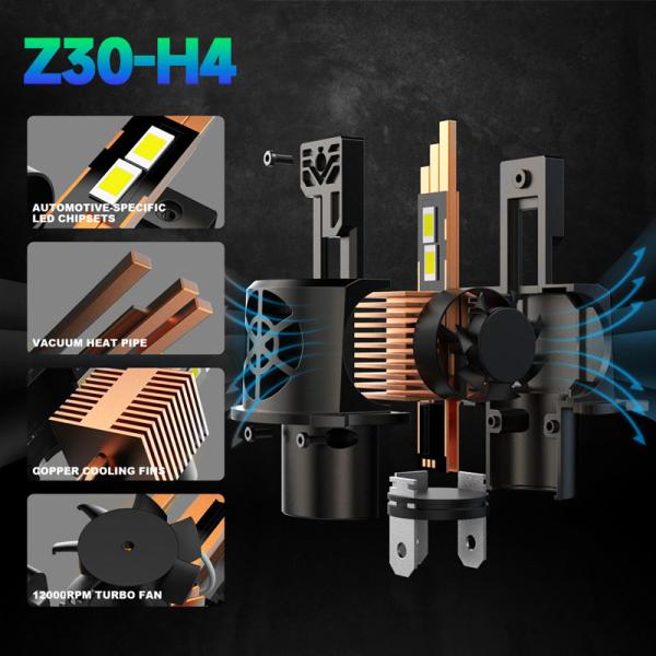 Masters Z30 130W 13000 lumens 6500K refroidisseur blanc H1 H4 H7 phares LED ampoules