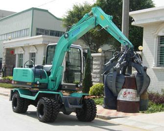 Small Wheeled Excavator Scrap Equipment 1250mm Grapple Max Opening Size