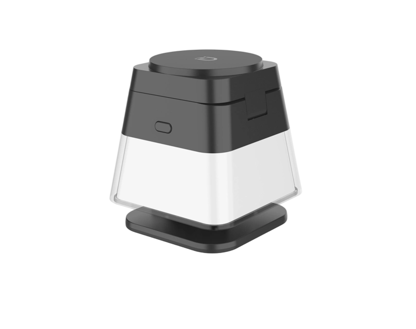 Foldable 3-in-1 Wireless Charging Station,for phone,watch,earbuds,15W Fast Charge, RGB Light, Plastic+PC, Black/White