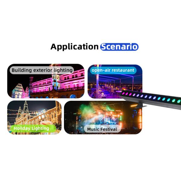 Outdoor Building Led Wall Washer Light IP65 24*2w Waterproof RGBW Wall Washer Bar DJ Led Pixel bar Stage Light Party