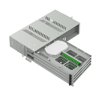 19 polegadas Data Center Fibra Óptica Patch Panel Sub ODF com LC APC Swing Tipo e 5