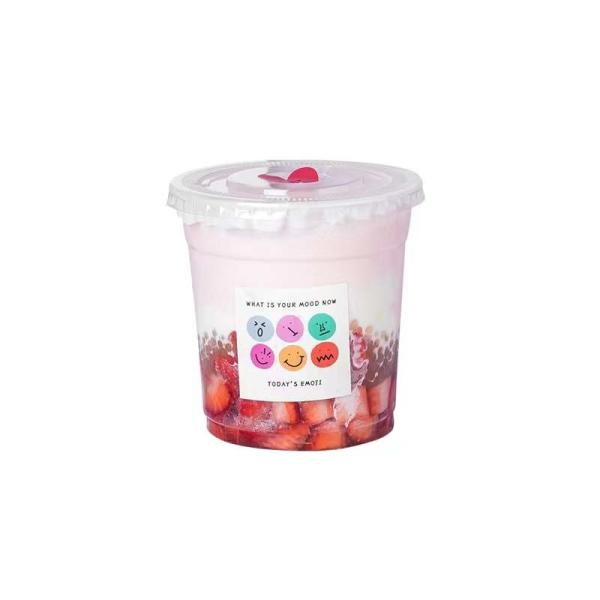 Disposable 8oz Clear Plastic Dessert Cup Ice Cream Boba Container Logo Custom