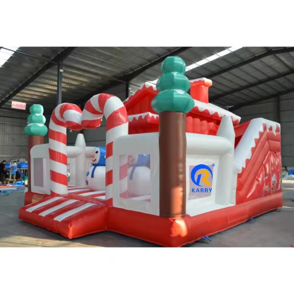 Outdoor Merry Christmas Theme Tree Castle Inflatable Bounce House for Kids and Adults