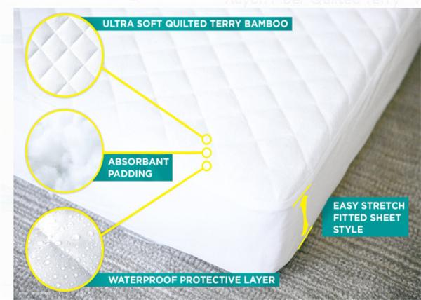 Non Slip Baby Cot Mattress Protector , Infant Mattress Pad Softest Bamboo Rayon Fiber